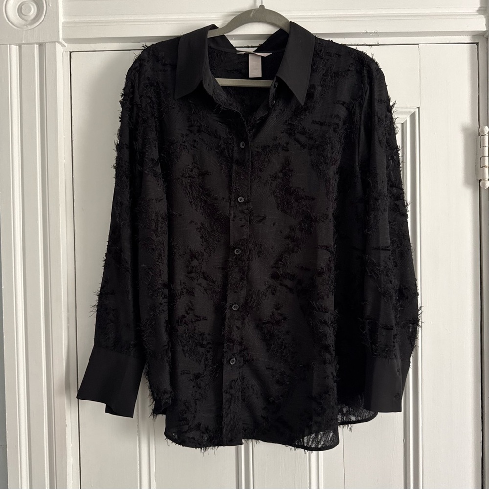 H&M Black Textured Shirt